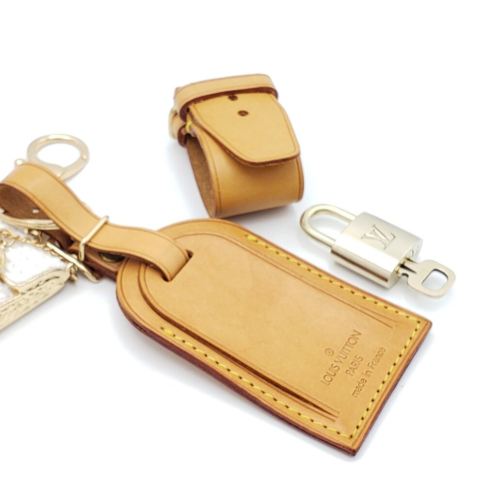 Authentic Louis Vuitton Luggage Nametag and Gold Padlock with Unbranded Keycharm - Picture 6 of 8